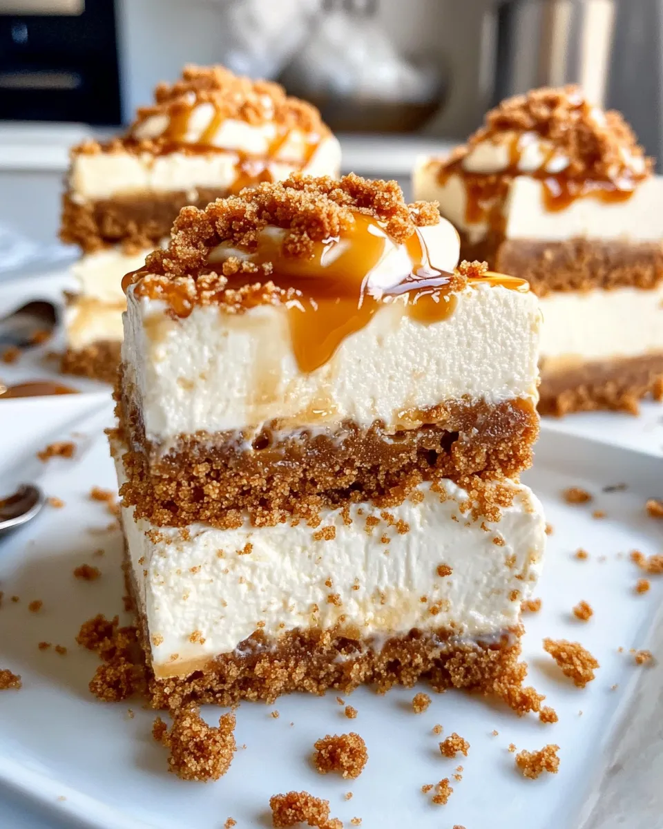 Easy Biscoff Caramel Cheesecake Squares (No Bake) recipe photo