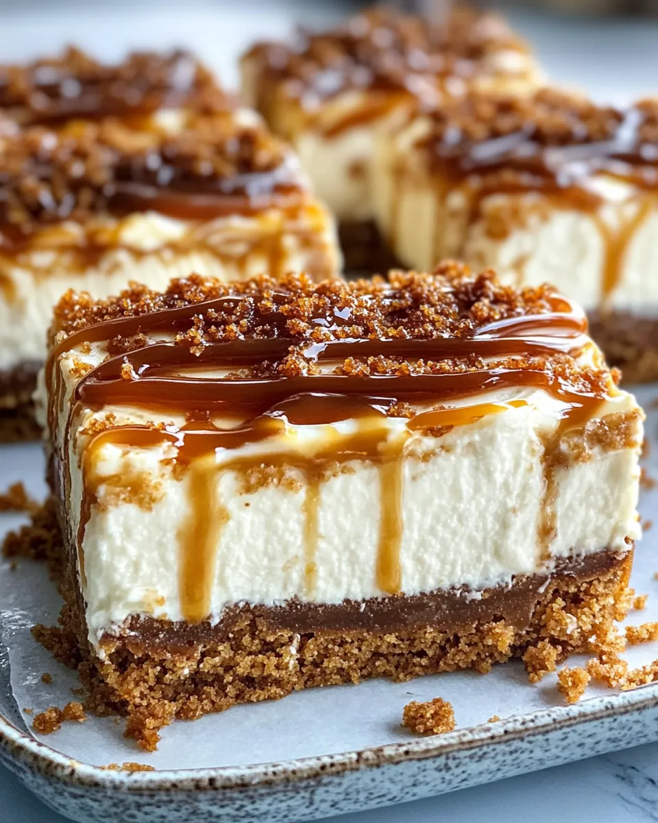 Classic Biscoff Caramel Cheesecake Squares (No Bake) dish photo