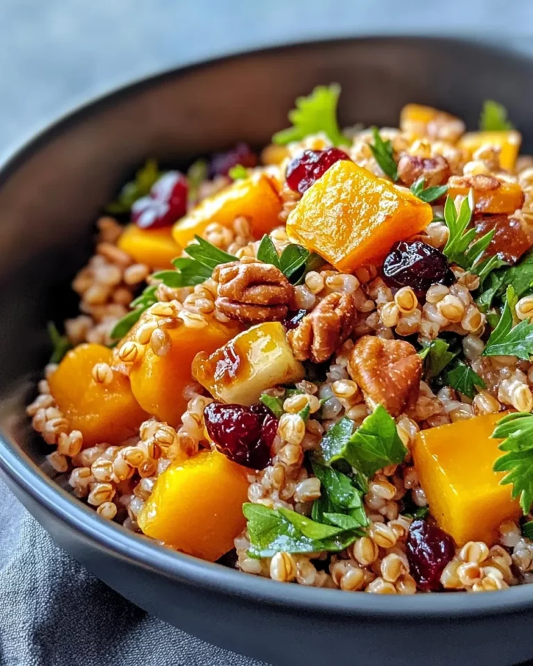 Delicious Butternut Apple Farro Salad, Maple Vinaigrette dish photo