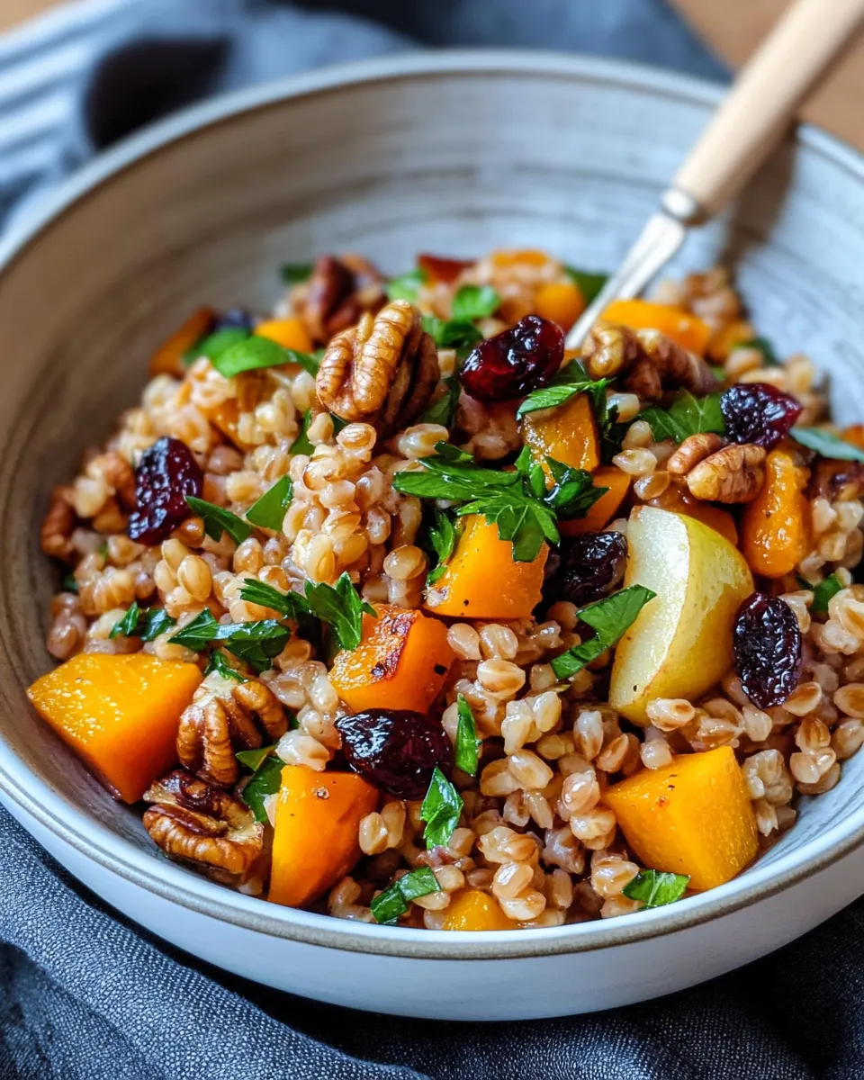 Simple Butternut Apple Farro Salad, Maple Vinaigrette recipe photo