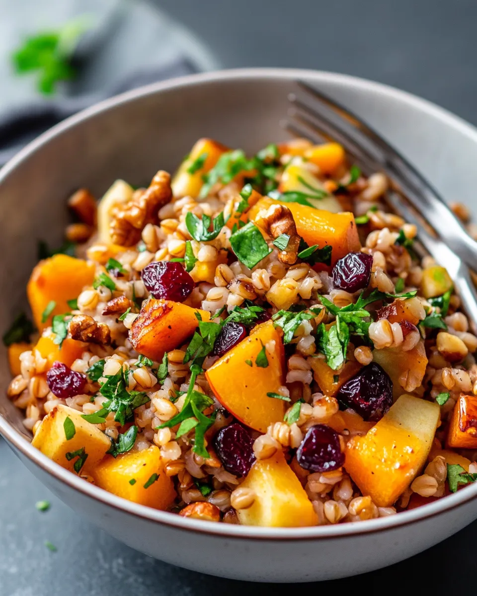 Tasty Butternut Apple Farro Salad, Maple Vinaigrette plate image