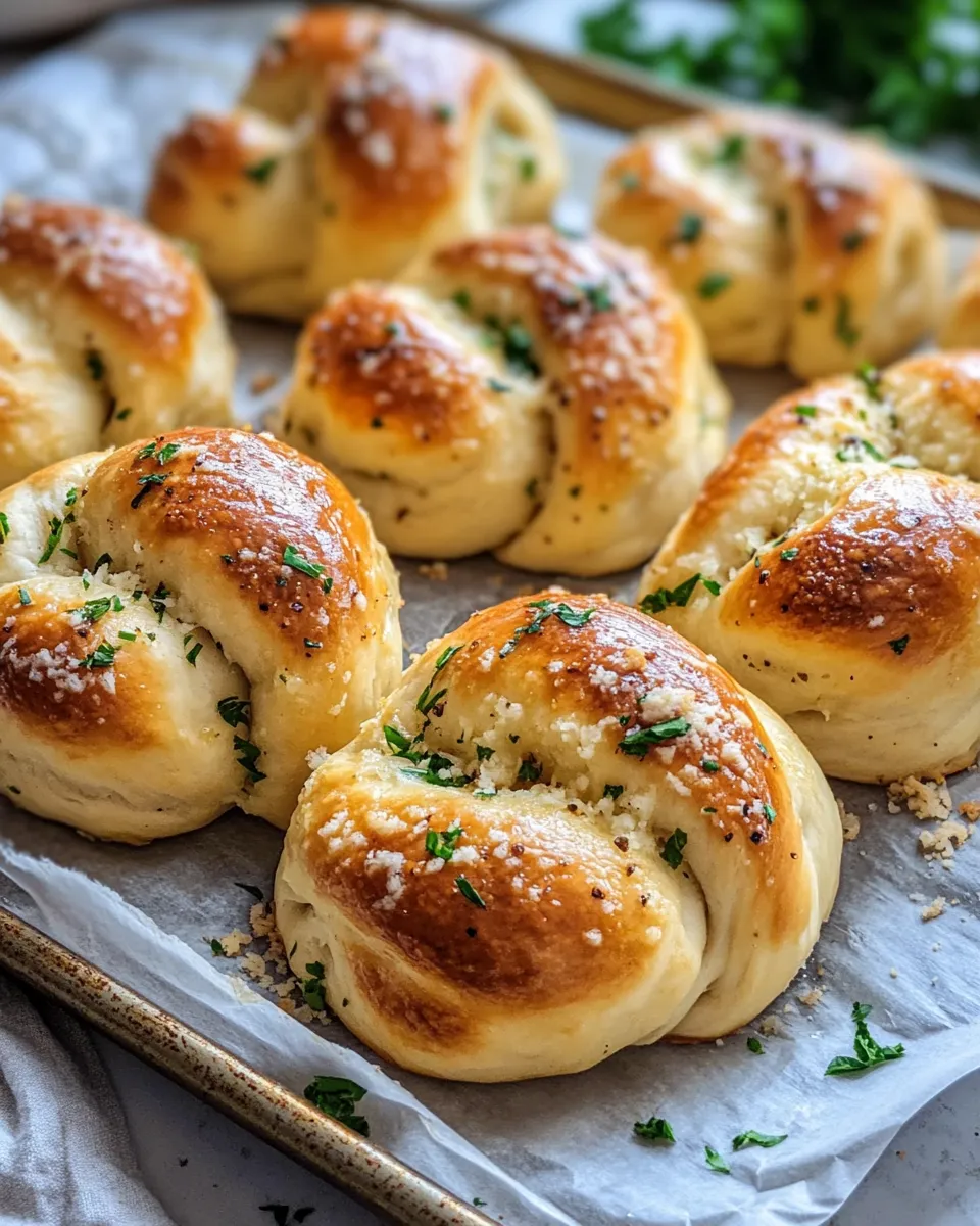 Classic Buttery Garlic Knots with Pizza Dough (No Knead) image