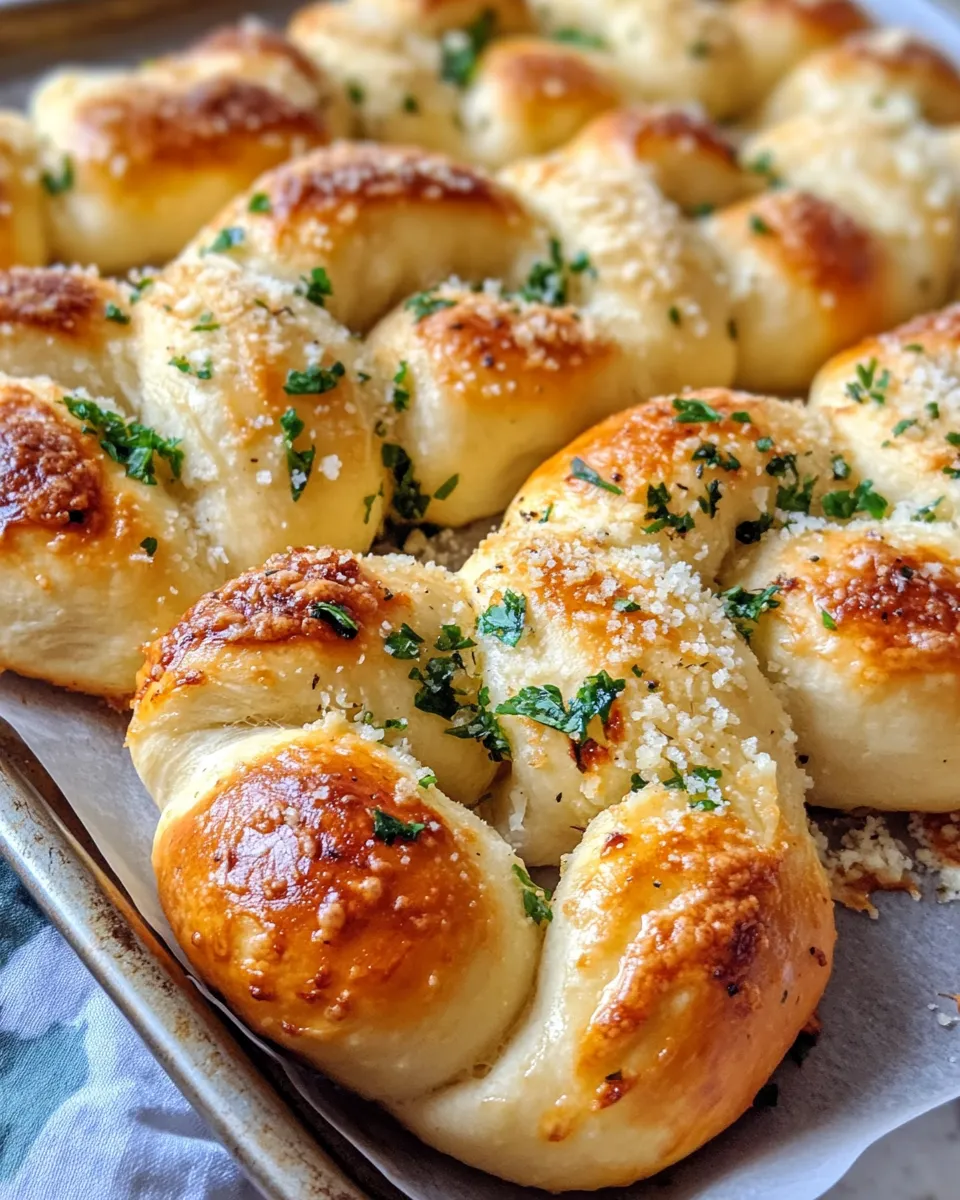 Easy Buttery Garlic Knots with Pizza Dough (No Knead) recipe photo