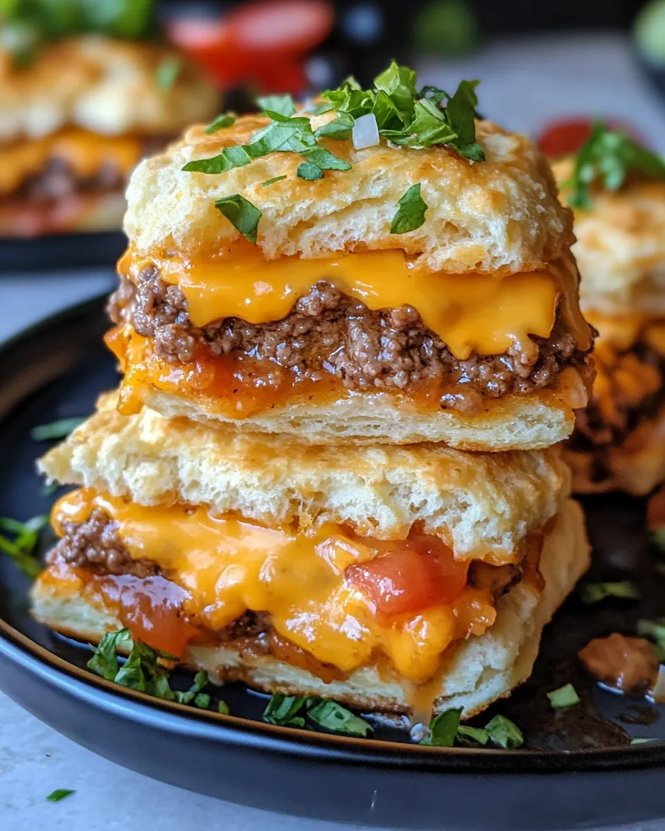 Delicious Cheeseburger Biscuit Bake with Special Sauce Drizzle shot