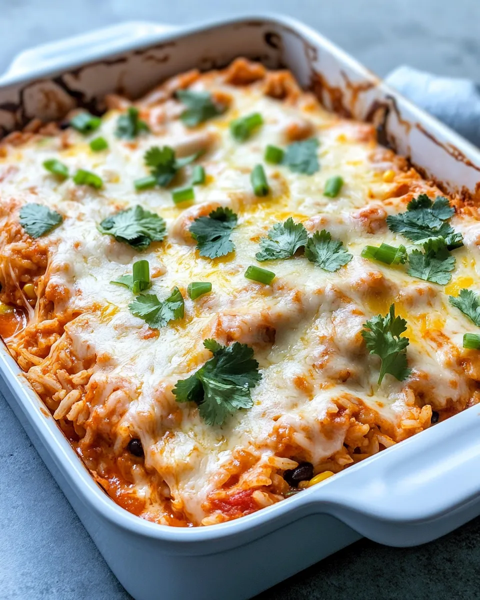 Delicious Cheesy Enchilada Rice Bake with Rotisserie Chicken dish photo
