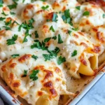 Homemade Chicken Alfredo Baked Shells recipe photo