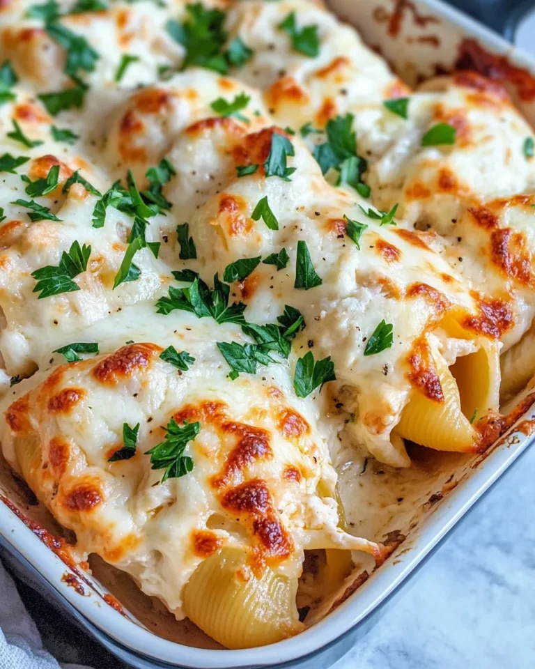 Homemade Chicken Alfredo Baked Shells recipe photo
