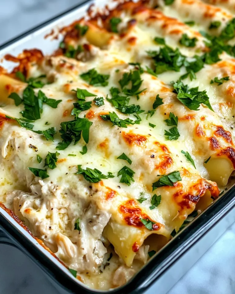 Homemade Chicken Alfredo Stuffed Manicotti recipe photo
