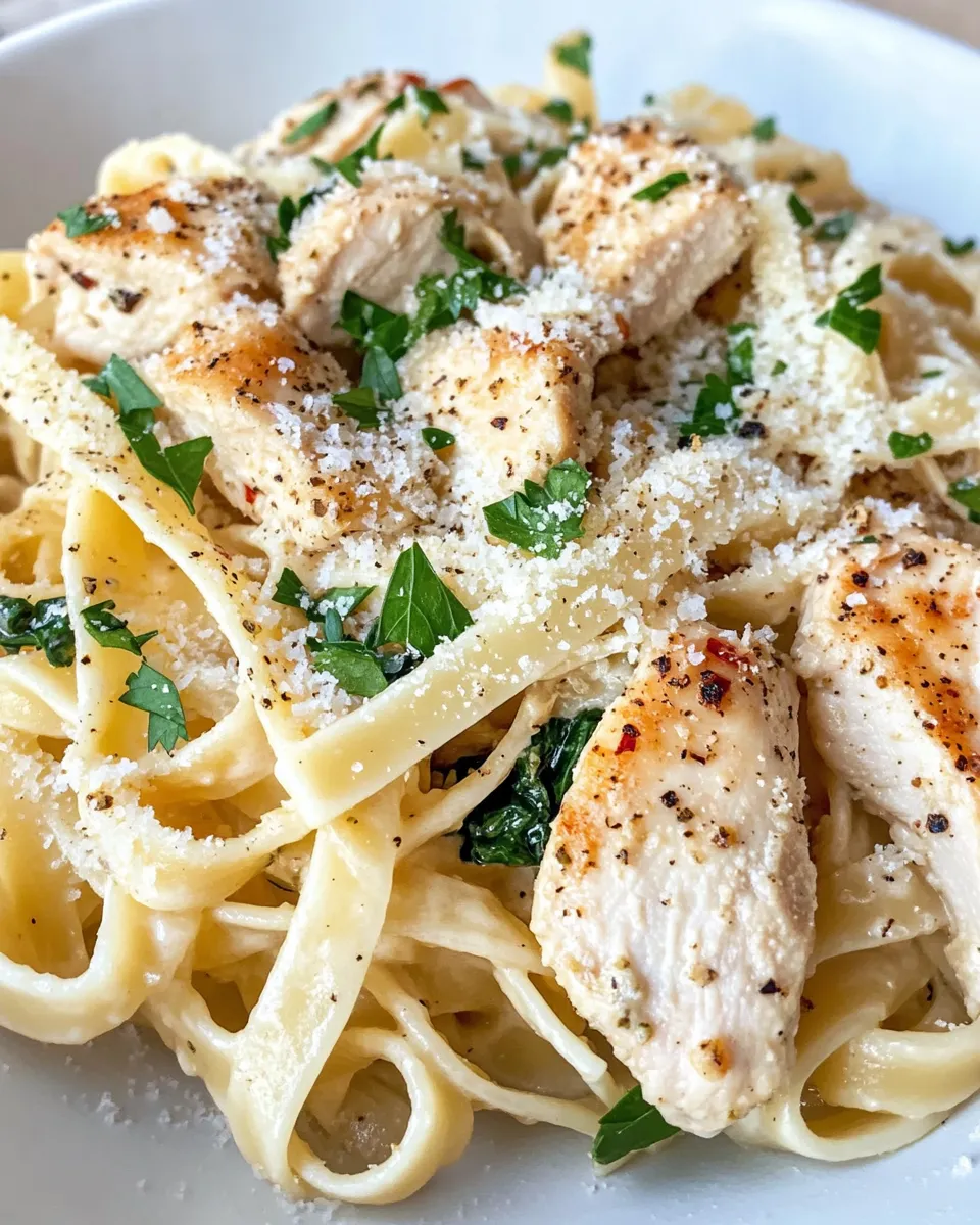 Homemade Chicken Florentine Fettuccine photo