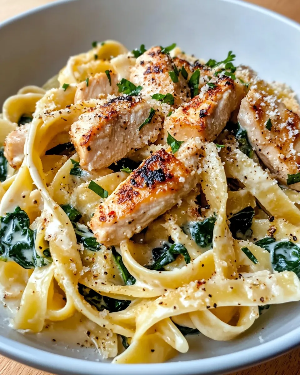 Easy Chicken Florentine Fettuccine recipe photo