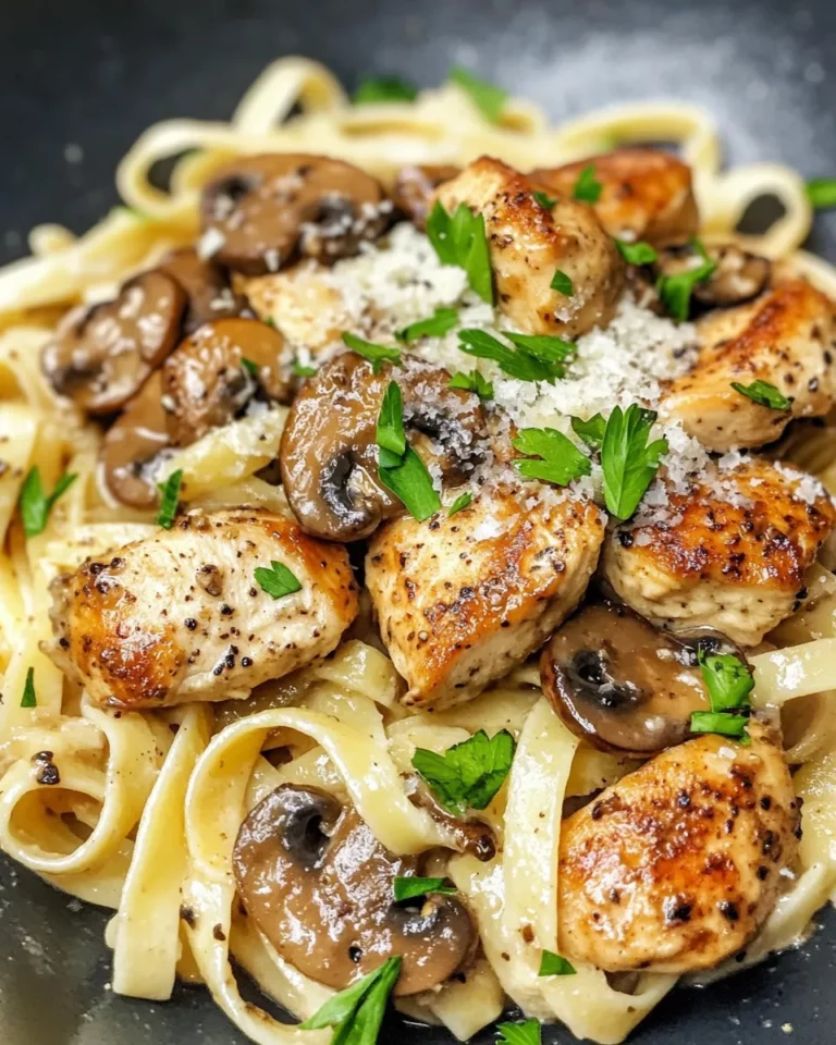 Homemade Chicken Marsala Mushroom Fettuccine photo