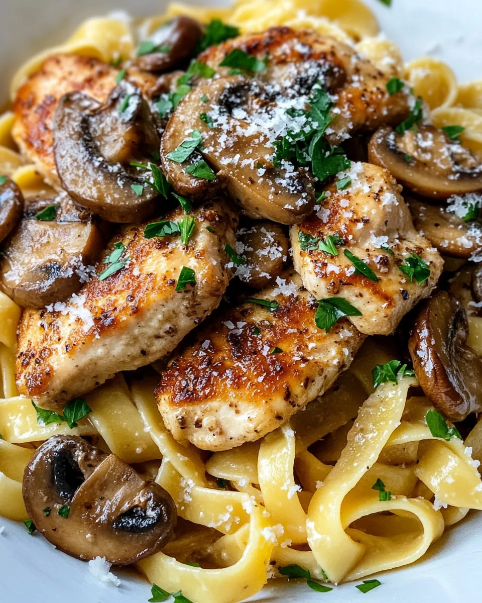 Classic Chicken Marsala Mushroom Fettuccine image