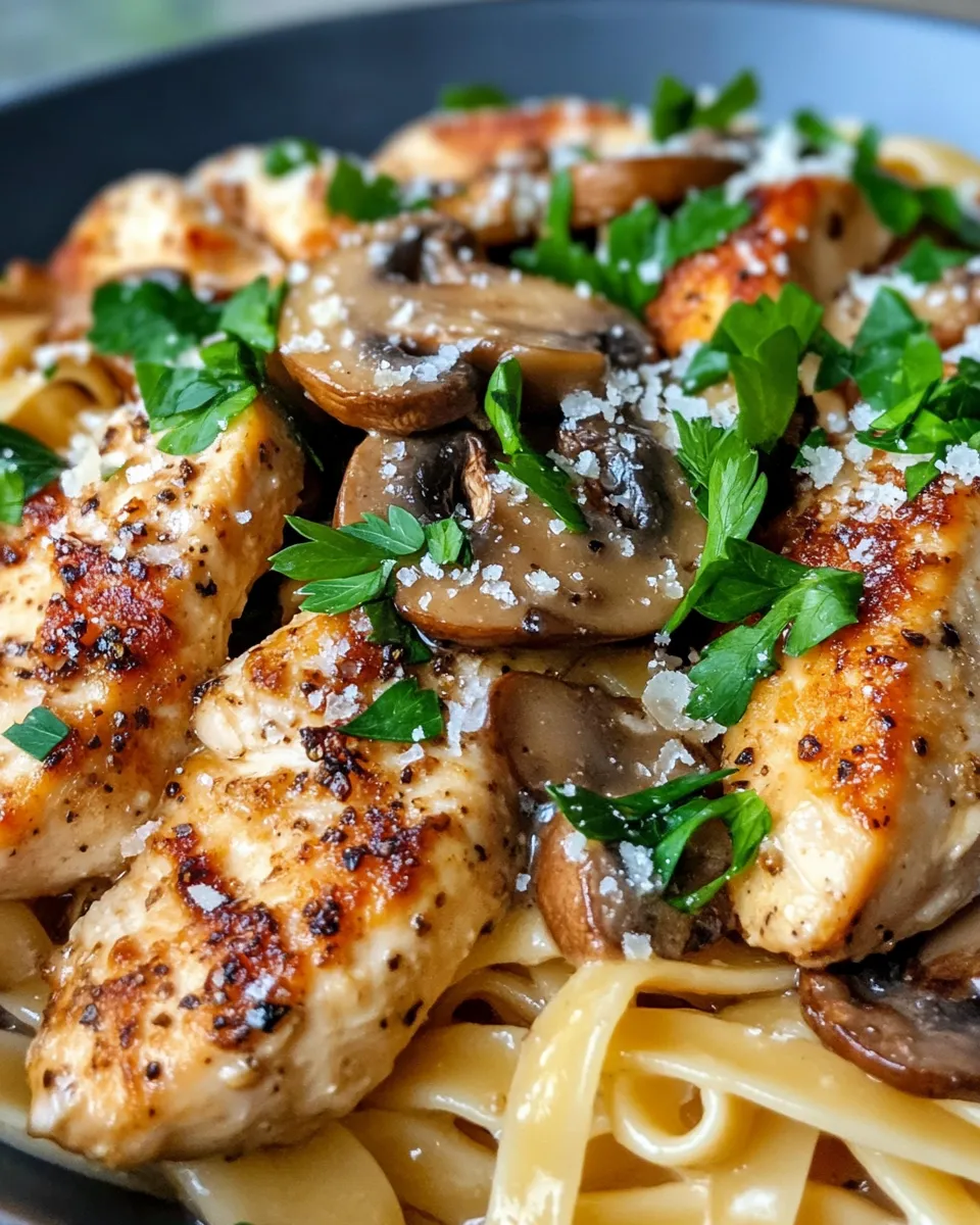 Easy Chicken Marsala Mushroom Fettuccine recipe photo