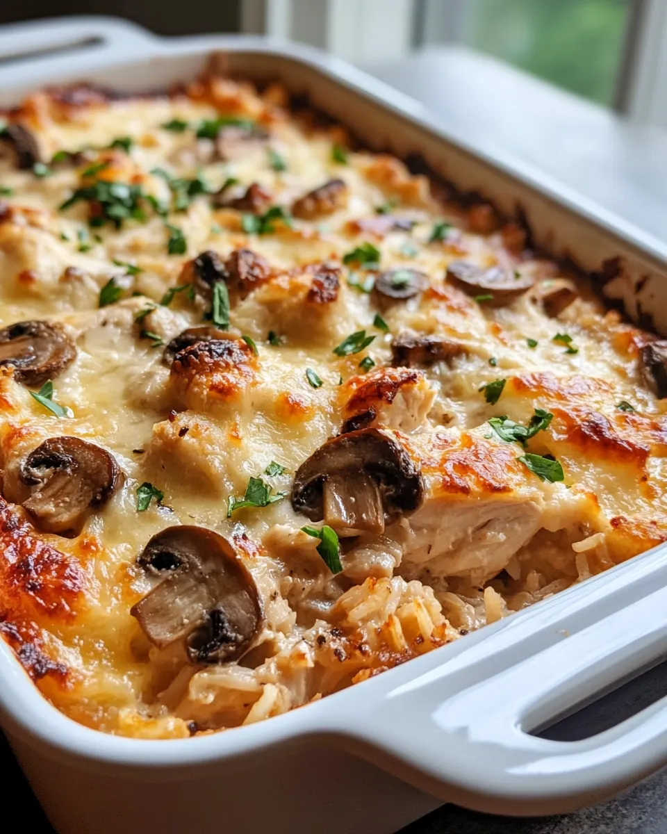 Classic Chicken and Rice Casserole, Mushroom Gravy dish photo