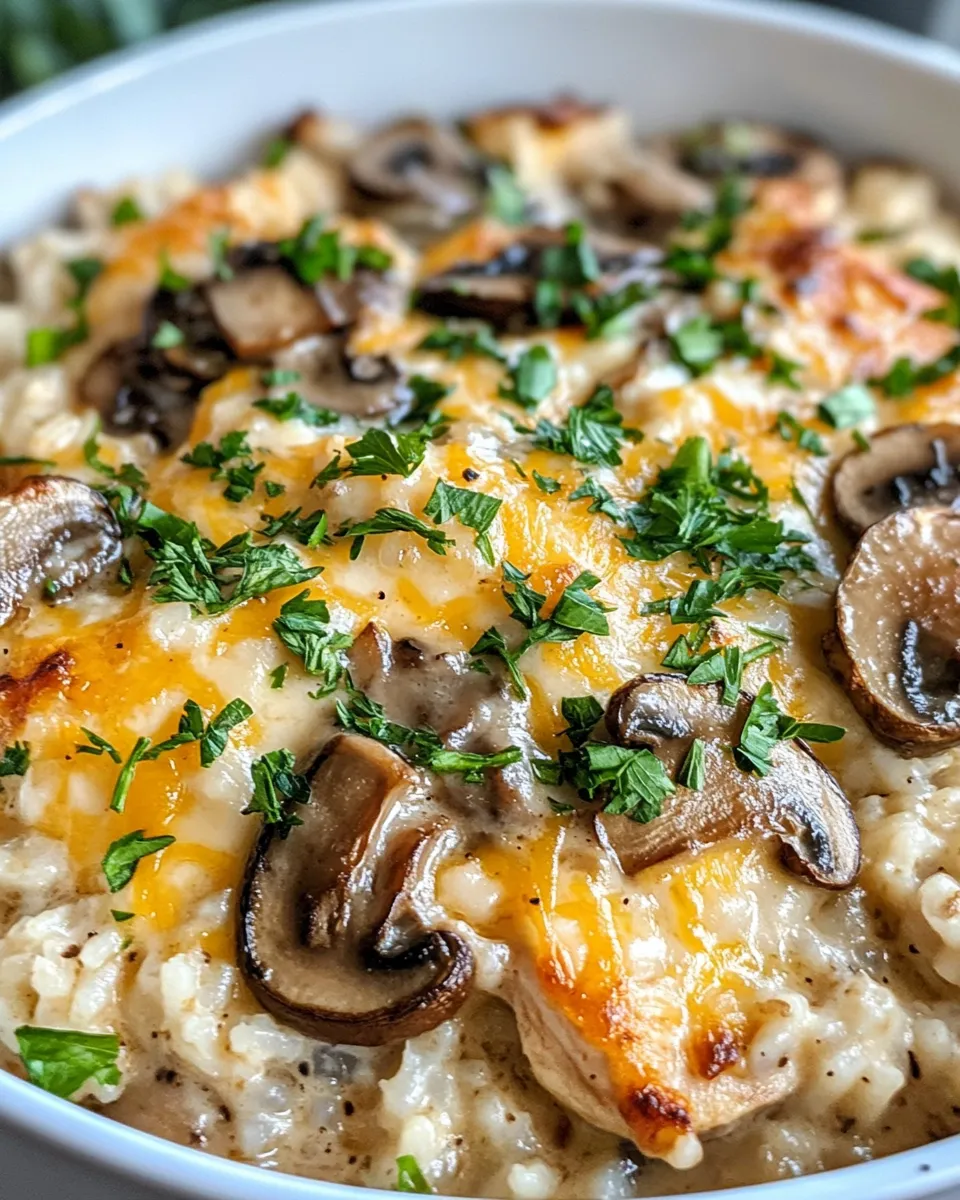 Delicious Chicken and Rice Casserole, Mushroom Gravy plate image