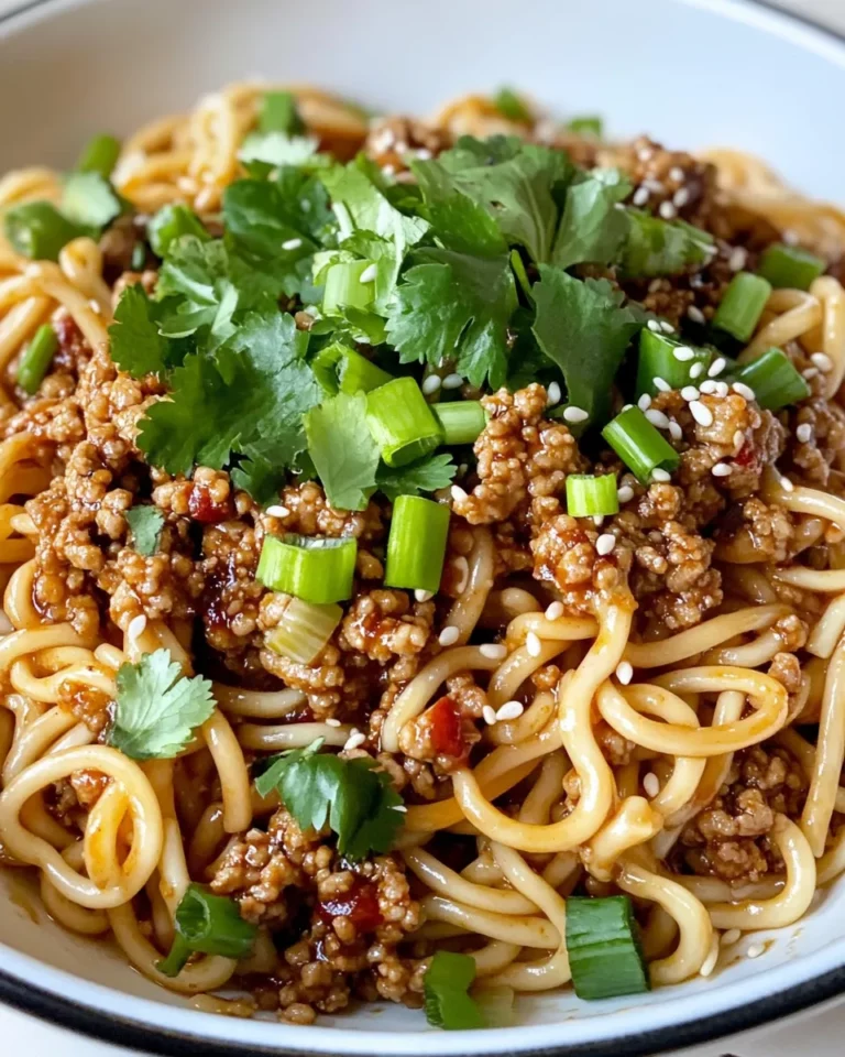 Homemade Chili Crisp Noodles with Garlicky Ground Turkey recipe photo