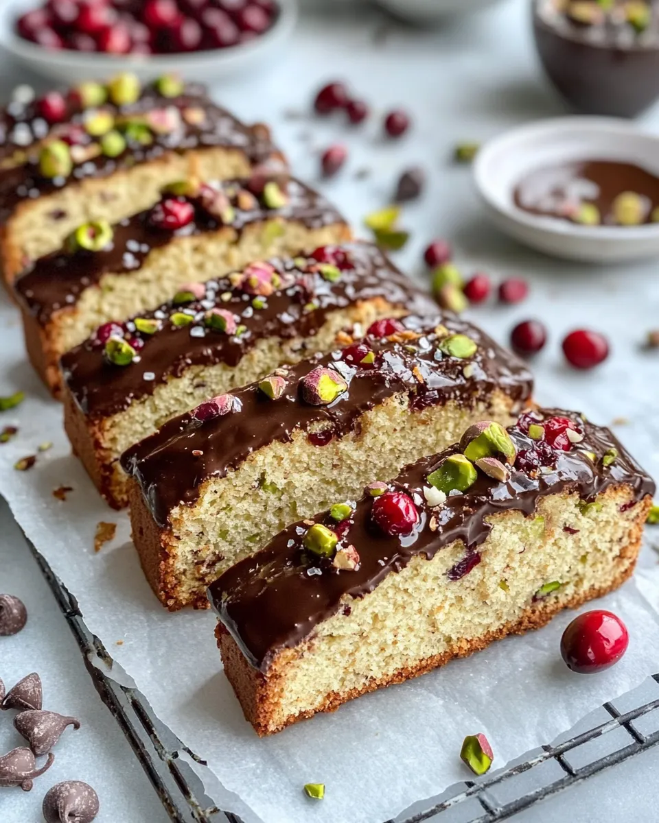 Homemade Chocolate-Dipped Cranberry Pistachio Biscotti photo