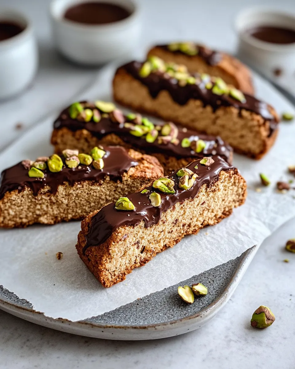 Delicious Chocolate-Dipped Cranberry Pistachio Biscotti dish photo