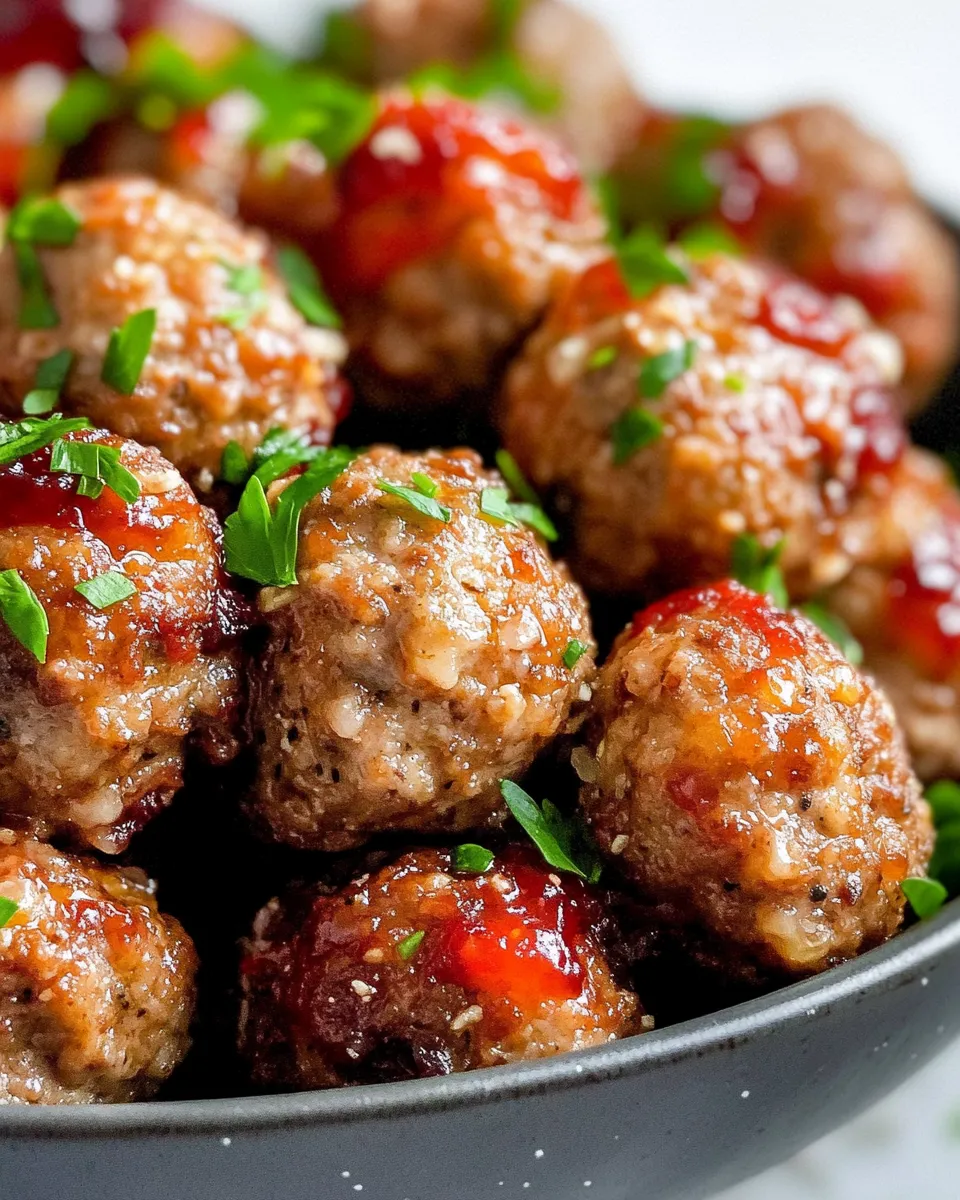 Easy Cranberry-Glazed Meatballs (Slow Cooker Party App) recipe photo