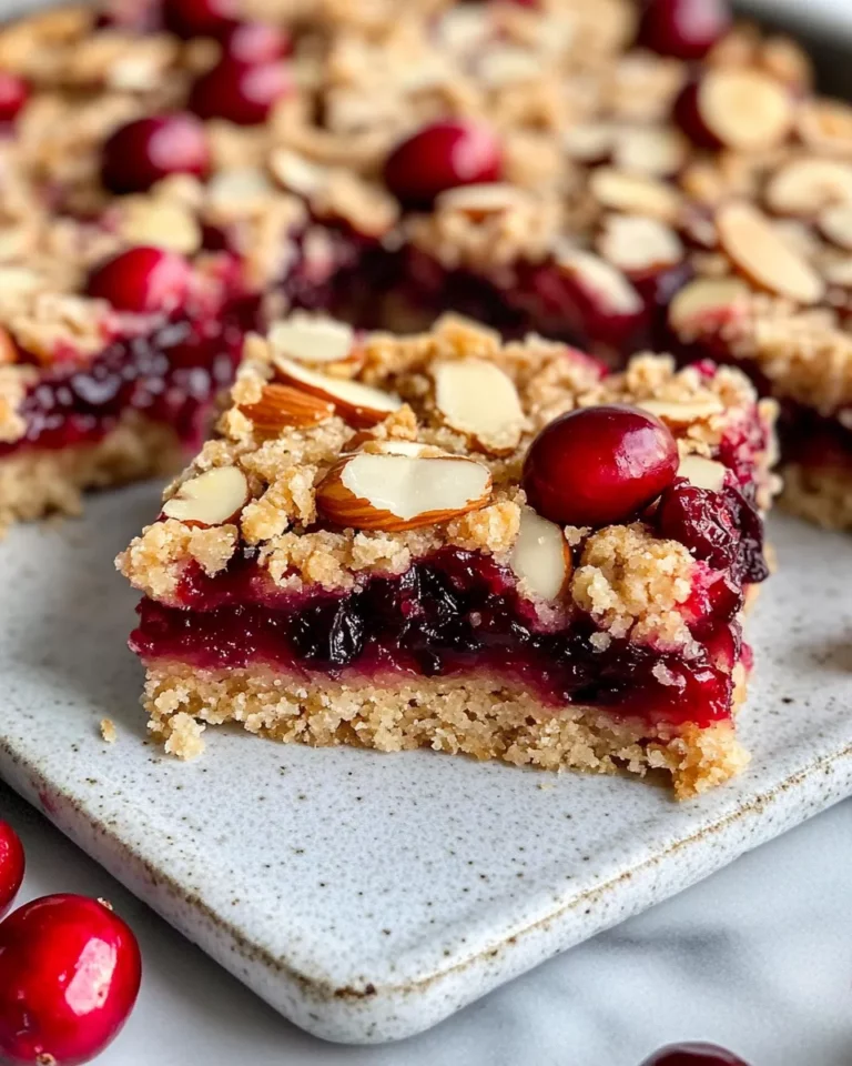 Homemade Cranberry Orange Crumble Bars with Almond Streusel recipe photo
