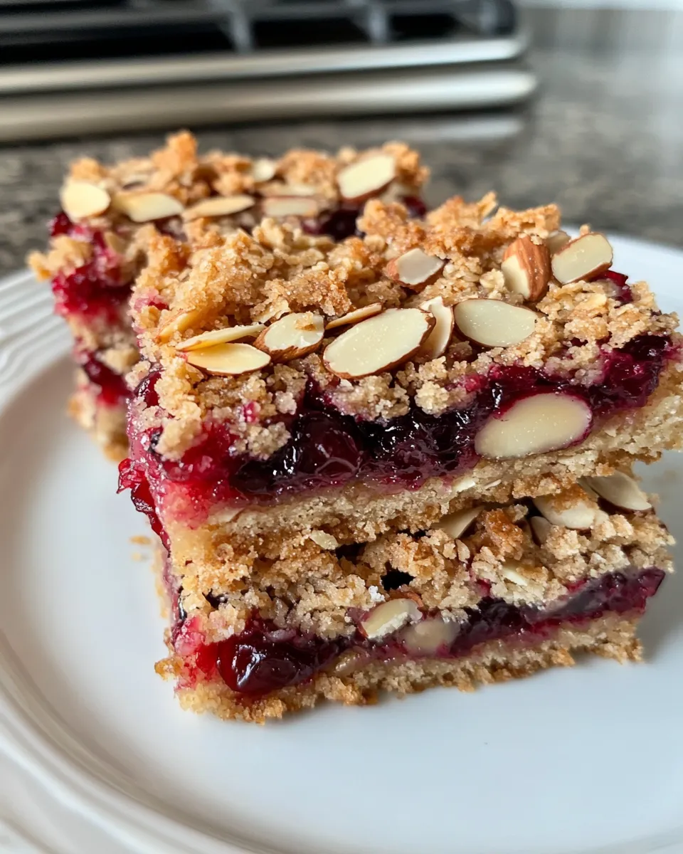Delicious Cranberry Orange Crumble Bars with Almond Streusel plate image