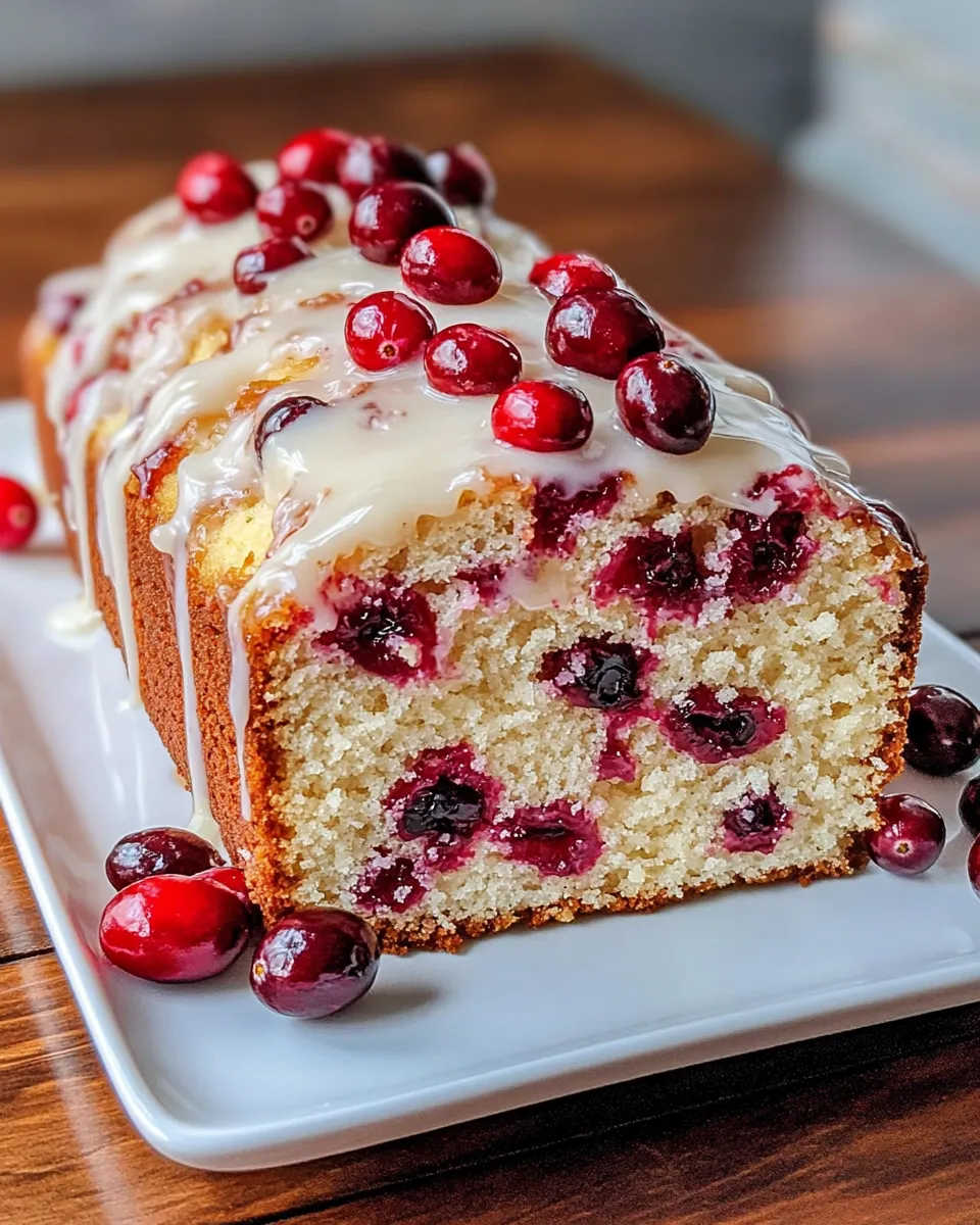 Classic Cranberry Orange Pound Cake with Vanilla Glaze recipe image