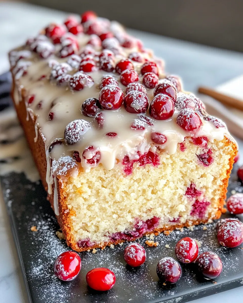Easy Cranberry Orange Pound Cake with Vanilla Glaze dish photo