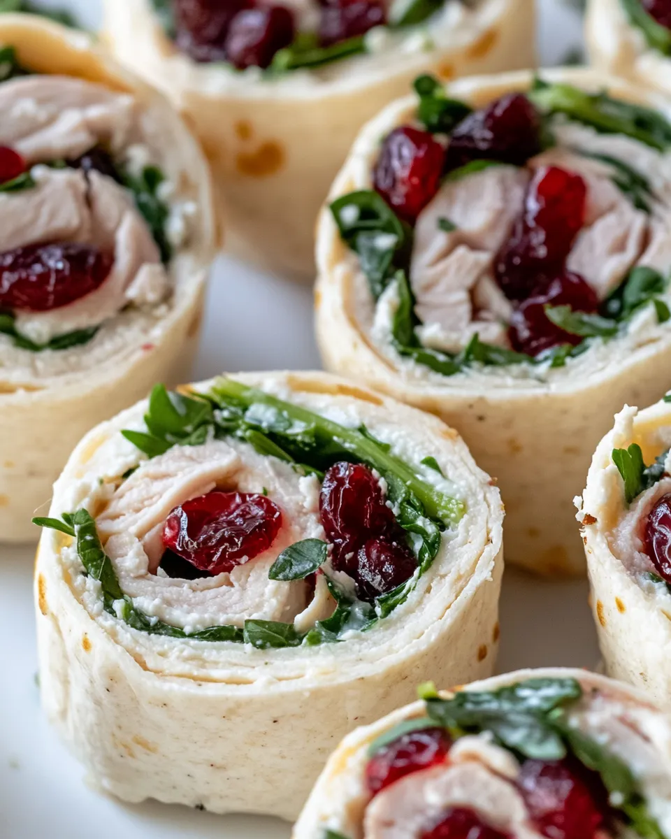 Homemade Cranberry Turkey Pinwheels with Herb Cream Cheese photo