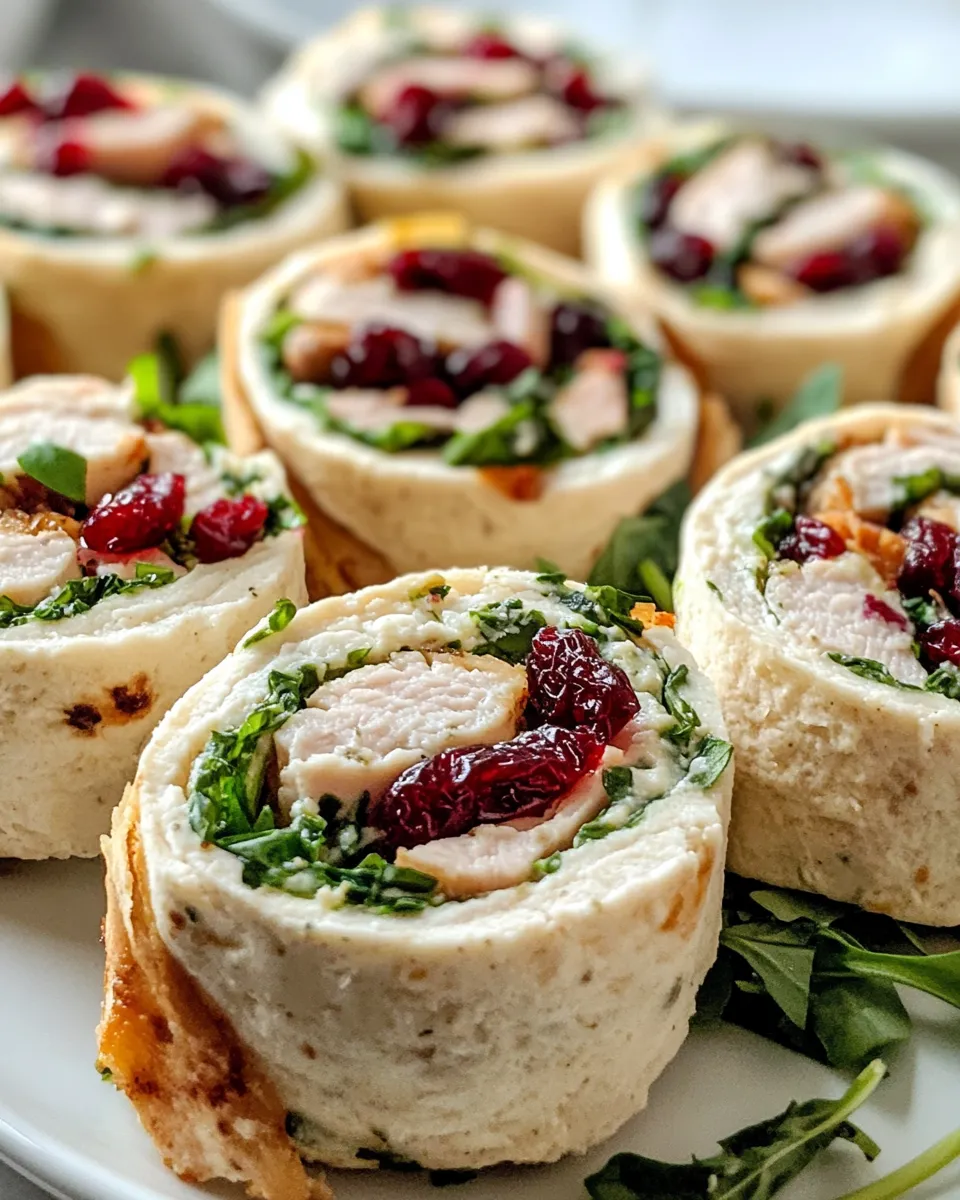 Classic Cranberry Turkey Pinwheels with Herb Cream Cheese image
