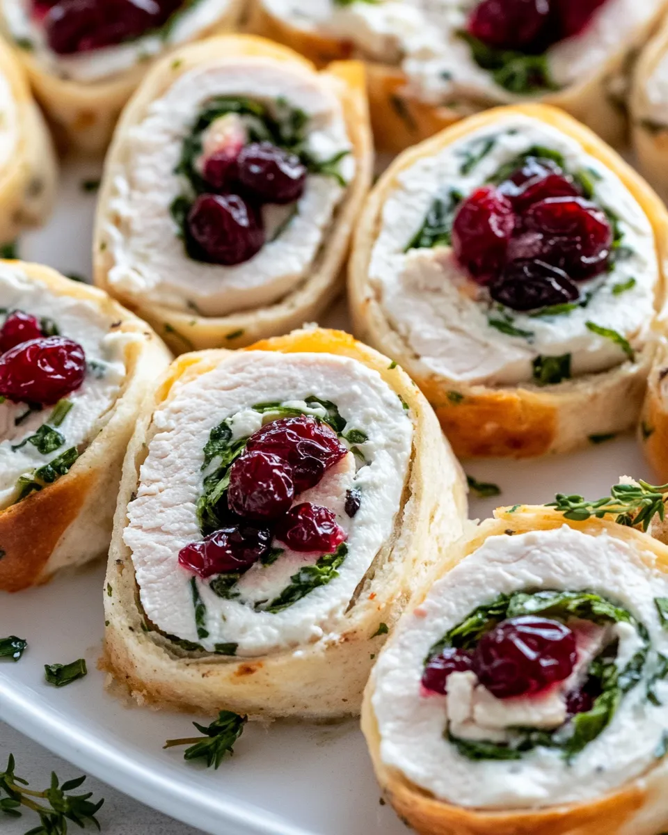 Delicious Cranberry Turkey Pinwheels with Herb Cream Cheese dish photo