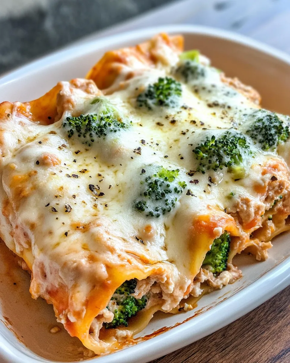Classic Creamy Broccoli Chicken Lasagna Roll-Ups dish photo