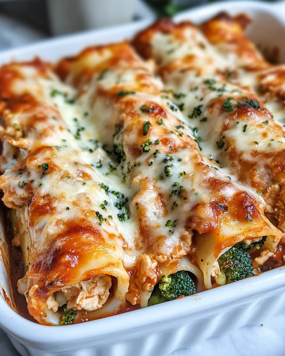 Easy Creamy Broccoli Chicken Lasagna Roll-Ups food shot