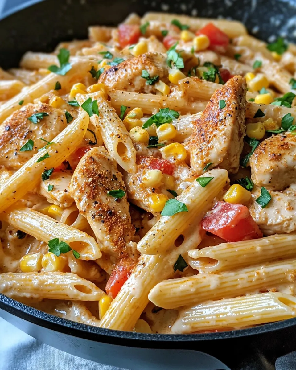 Classic Creamy Cajun Chicken & Corn Pasta dish photo