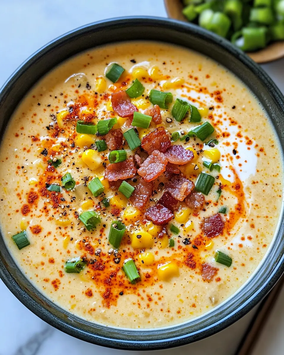 Easy Creamy Cajun Corn Chowder with Bacon recipe photo