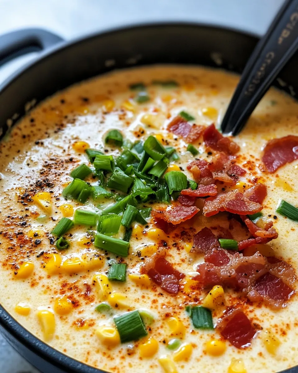 Delicious Creamy Cajun Corn Chowder with Bacon dish photo