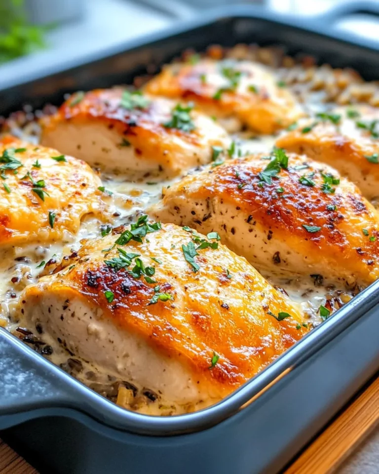 Homemade Creamy Herb Chicken & Wild Rice Bake recipe photo