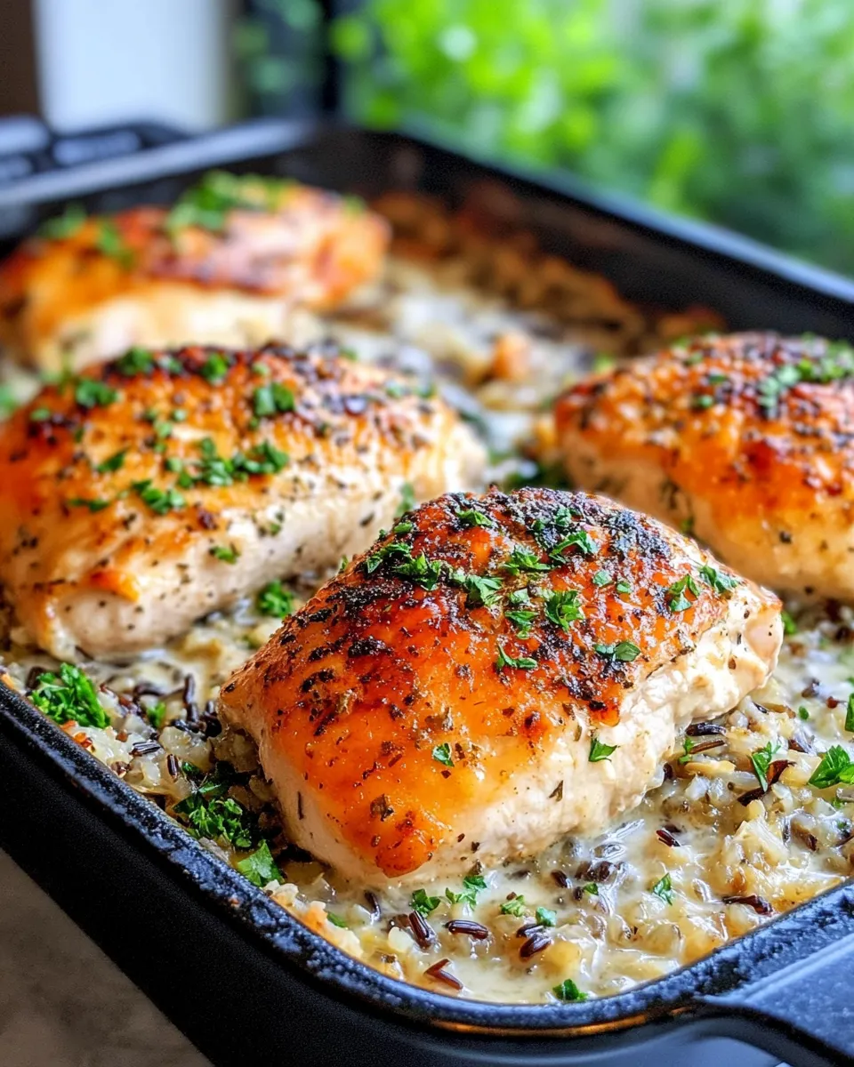 Classic Creamy Herb Chicken & Wild Rice Bake dish photo