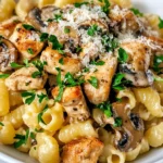 Homemade Creamy Mushroom Chicken Cavatappi recipe photo