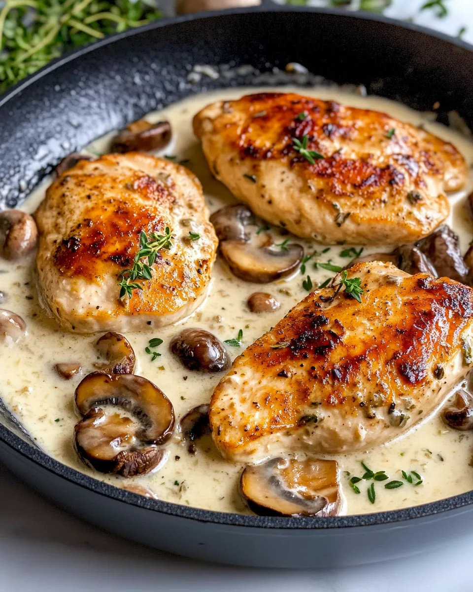 Homemade Creamy Mushroom & Thyme Chicken Skillet recipe photo