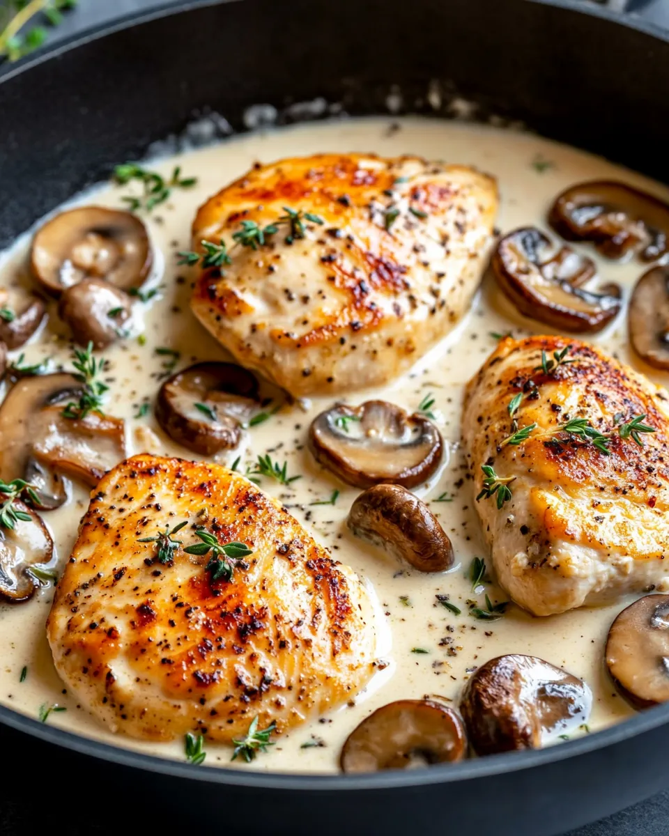 Classic Creamy Mushroom & Thyme Chicken Skillet dish photo