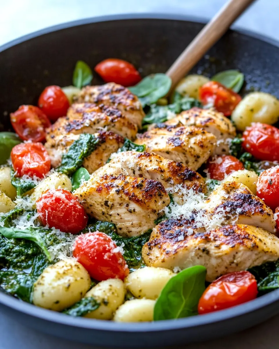 Classic Creamy Pesto Chicken Gnocchi Skillet recipe photo