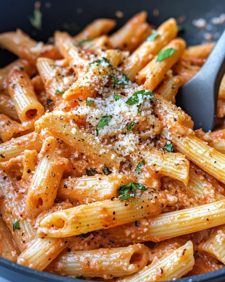Homemade Creamy Red Pepper Pasta with Cottage Cheese photo