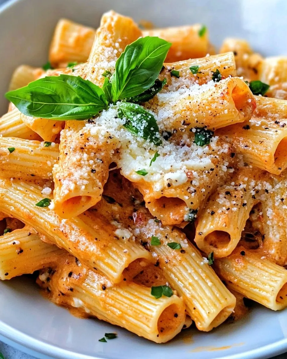 Easy Creamy Red Pepper Pasta with Cottage Cheese recipe photo