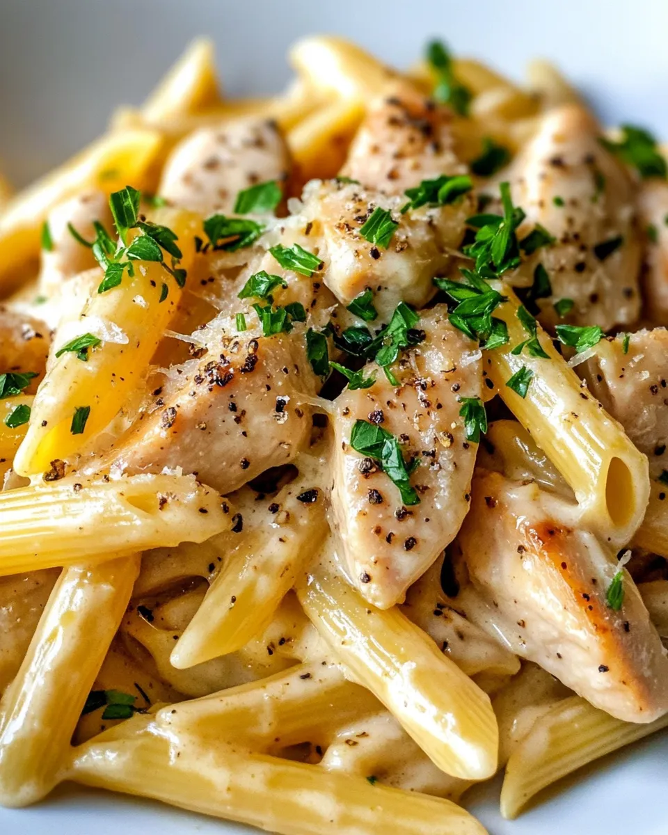 Easy Creamy Roasted Garlic Chicken Penne recipe photo