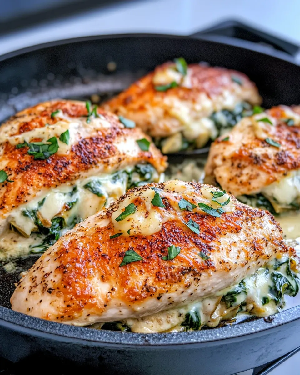Easy Creamy Spinach Artichoke Stuffed Chicken recipe photo