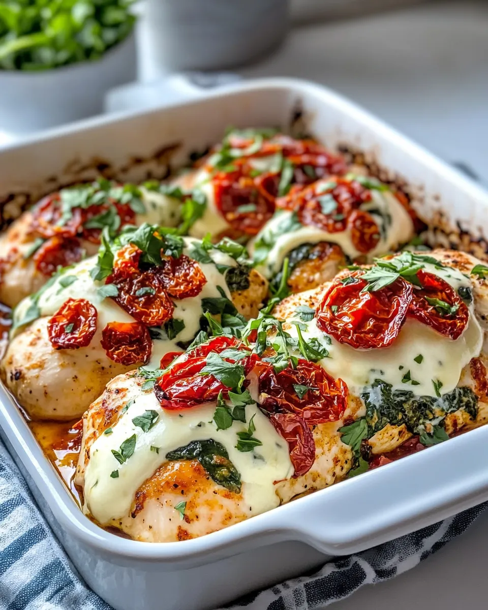 Classic Creamy Spinach & Sun-Dried Tomato Chicken Bake dish photo