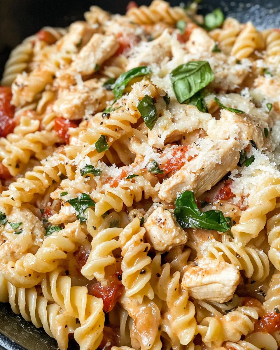 Classic Creamy Tomato Basil Chicken Rotini dish photo