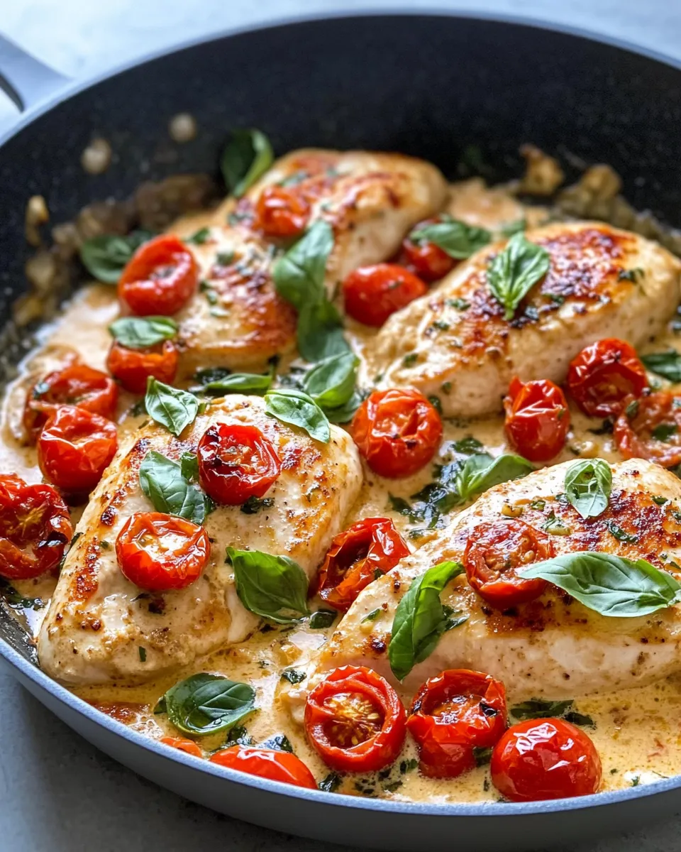 Homemade Creamy Tomato Basil Chicken Skillet recipe photo