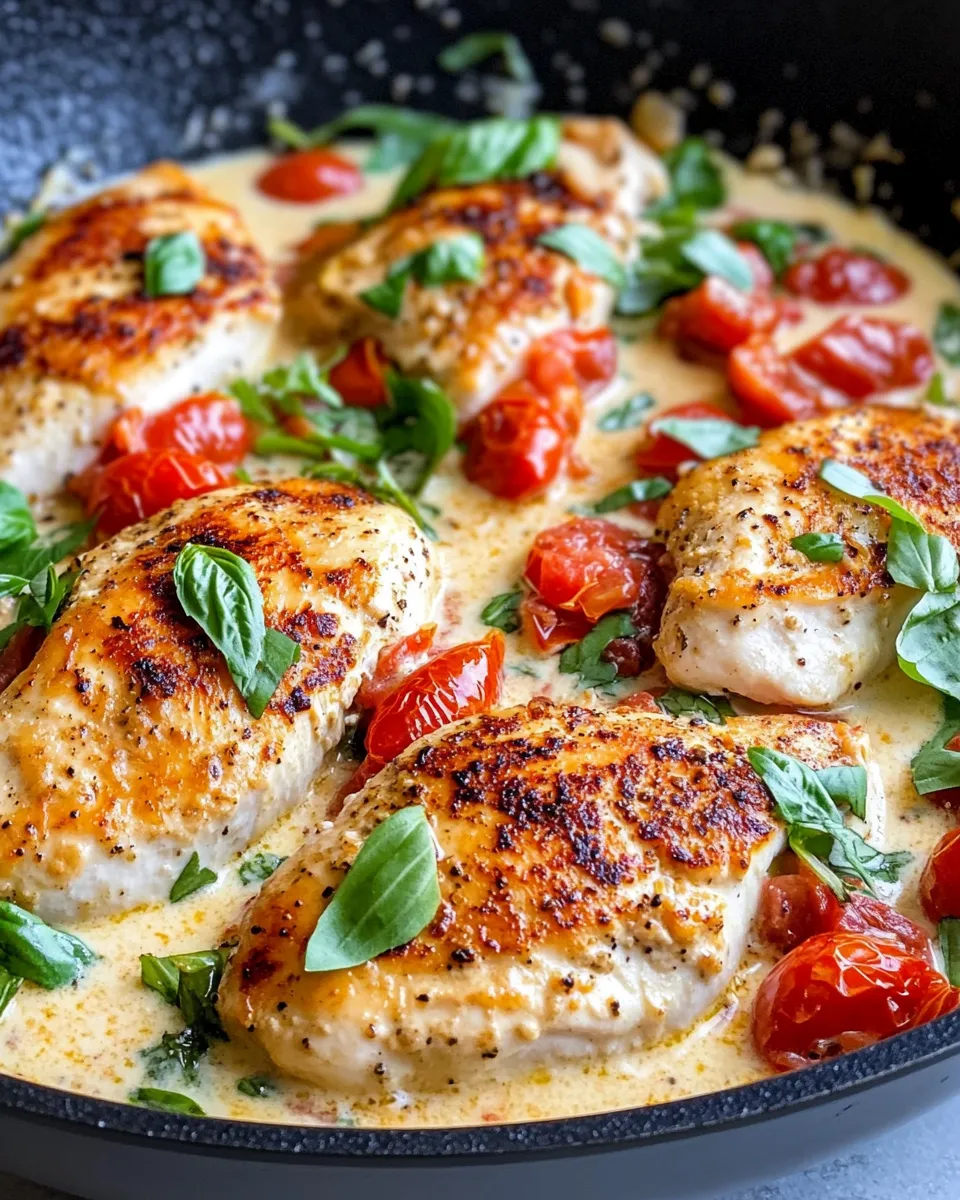 Classic Creamy Tomato Basil Chicken Skillet image