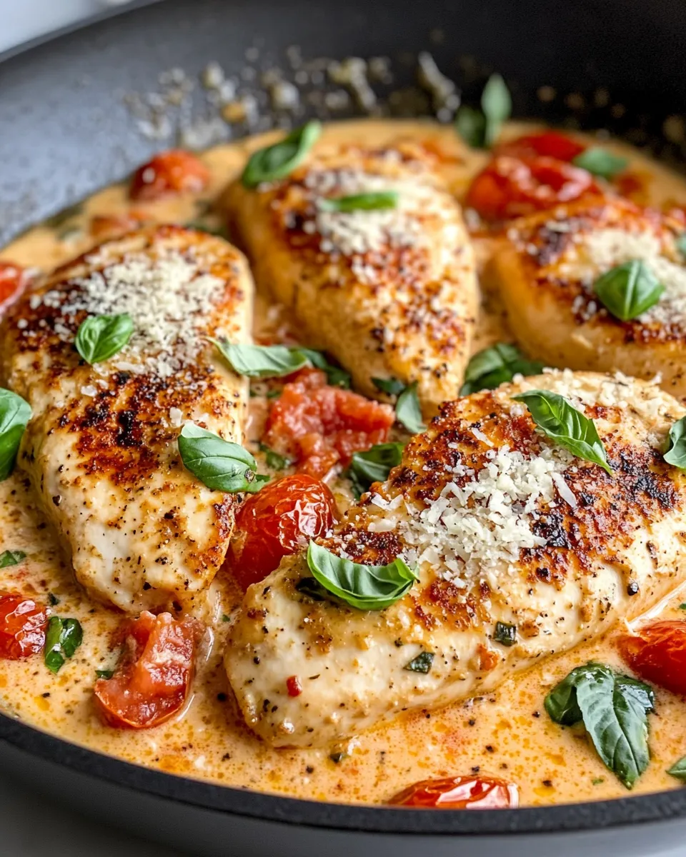 Easy Creamy Tomato Basil Chicken Skillet recipe photo